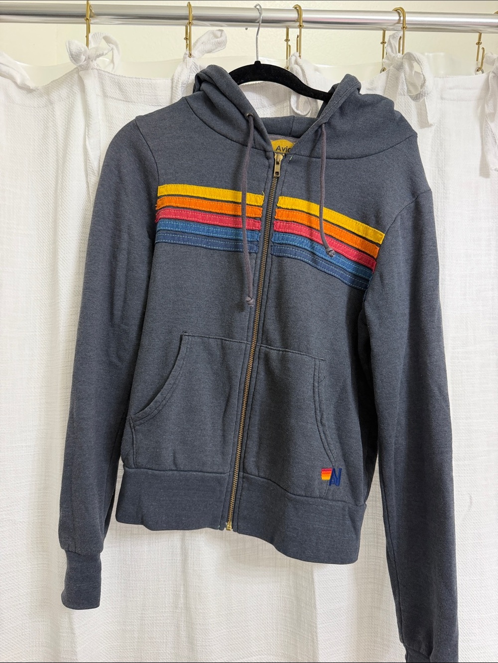 Aviator Nation Charcoal Zip Hoodie